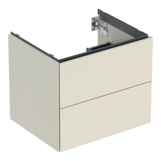 Geberit Meuble sous lavabo One 59,2x50,4x47 cm, sable-gris/l hg, 2 tiroirs