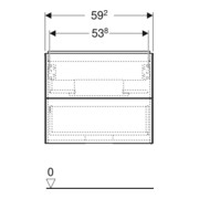 Geberit Meuble sous-lavabo One 59,2x50,4x47cm, greige/laqué m, 2 L-4