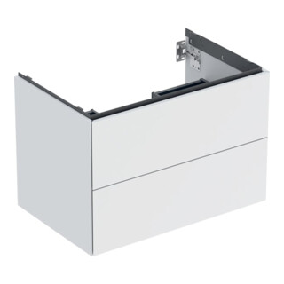 Geberit Meuble sous lavabo One 74x50,4x47 cm, blanc mat, 2 tiroirs