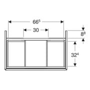 Geberit Meuble sous lavabo One 74x50,4x47 cm, blanc mat, 2 tiroirs-5