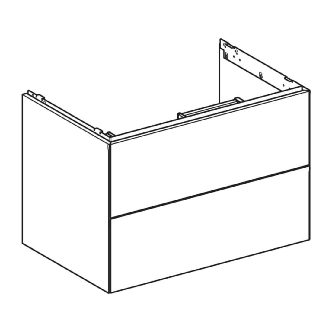 Geberit Meuble sous-lavabo One 74x50,4x47 cm, greige/laqué, 2 tiroirs