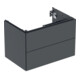 Geberit Meuble sous lavabo One 74x50,4x47 cm, noir mat, 2 tiroirs-1