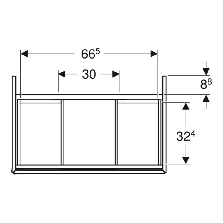 Geberit Meuble sous lavabo One 74x50,4x47 cm, noir mat, 2 tiroirs