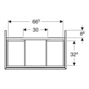 Geberit Meuble sous lavabo One 74x50,4x47cm, chêne/bois mélaminé, 2 tiroirs-5