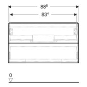Geberit Meuble sous lavabo One 88,8x50,4x47 cm, blanc/laqué, 2 tiroirs-4
