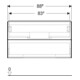 Geberit Meuble sous lavabo One 88,8x50,4x47 cm, blanc/laqué, 2 tiroirs