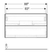 Geberit Meuble sous lavabo One 88,8x50,4x47 cm, blanc/laqué, 2 tiroirs-5