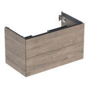 Geberit Meuble sous lavabo One 88,8x50,4x47 cm, N hêtre/Mélaminé, 2 tiroirs