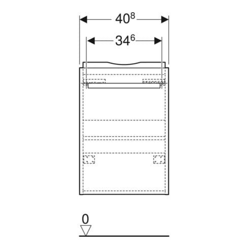 Geberit Meuble sous lavabo Renova Compact 40,8x60,5x23,1 cm, 1 tiroir, gris foncé/poignée chromée
