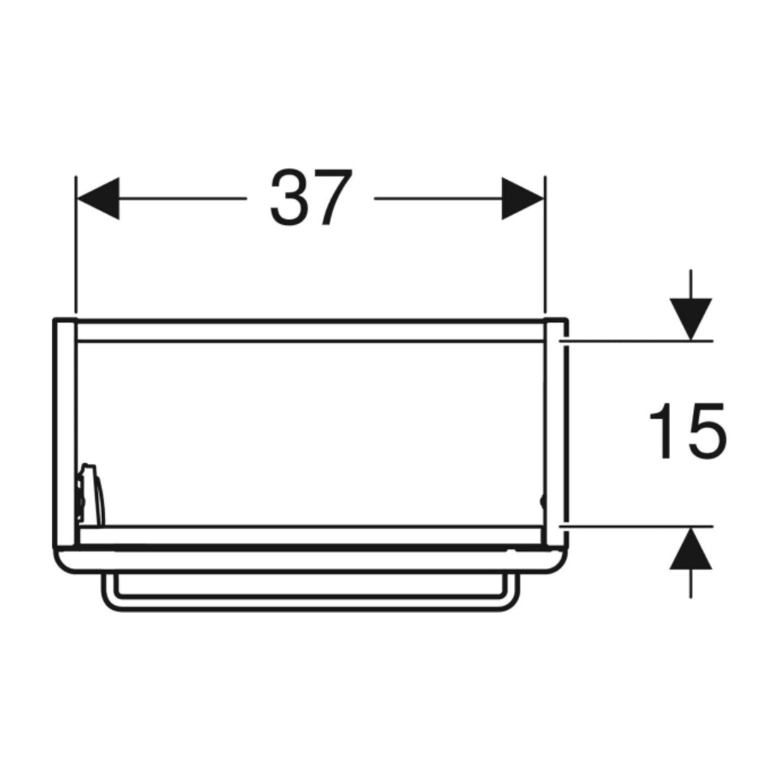 Geberit Meuble sous lavabo Renova Compact 40,8x60,5x23,1 cm, 1 tiroir, gris foncé/poignée chromée
