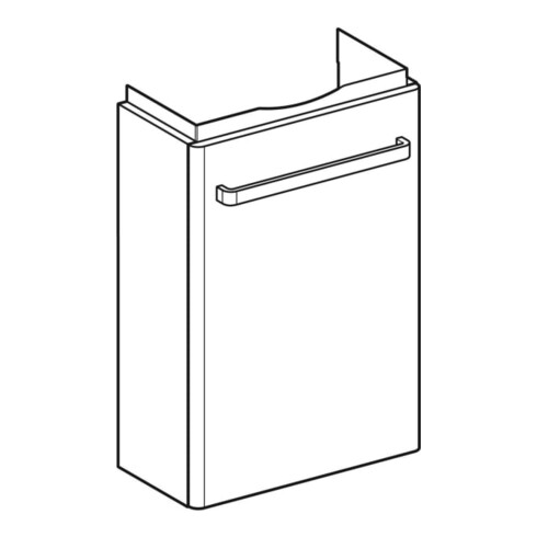 Geberit Meuble sous-lavabo Renova Compact 40,8x60,5x23,1cm, 1 tiroir, k, blanc/laminé brillant