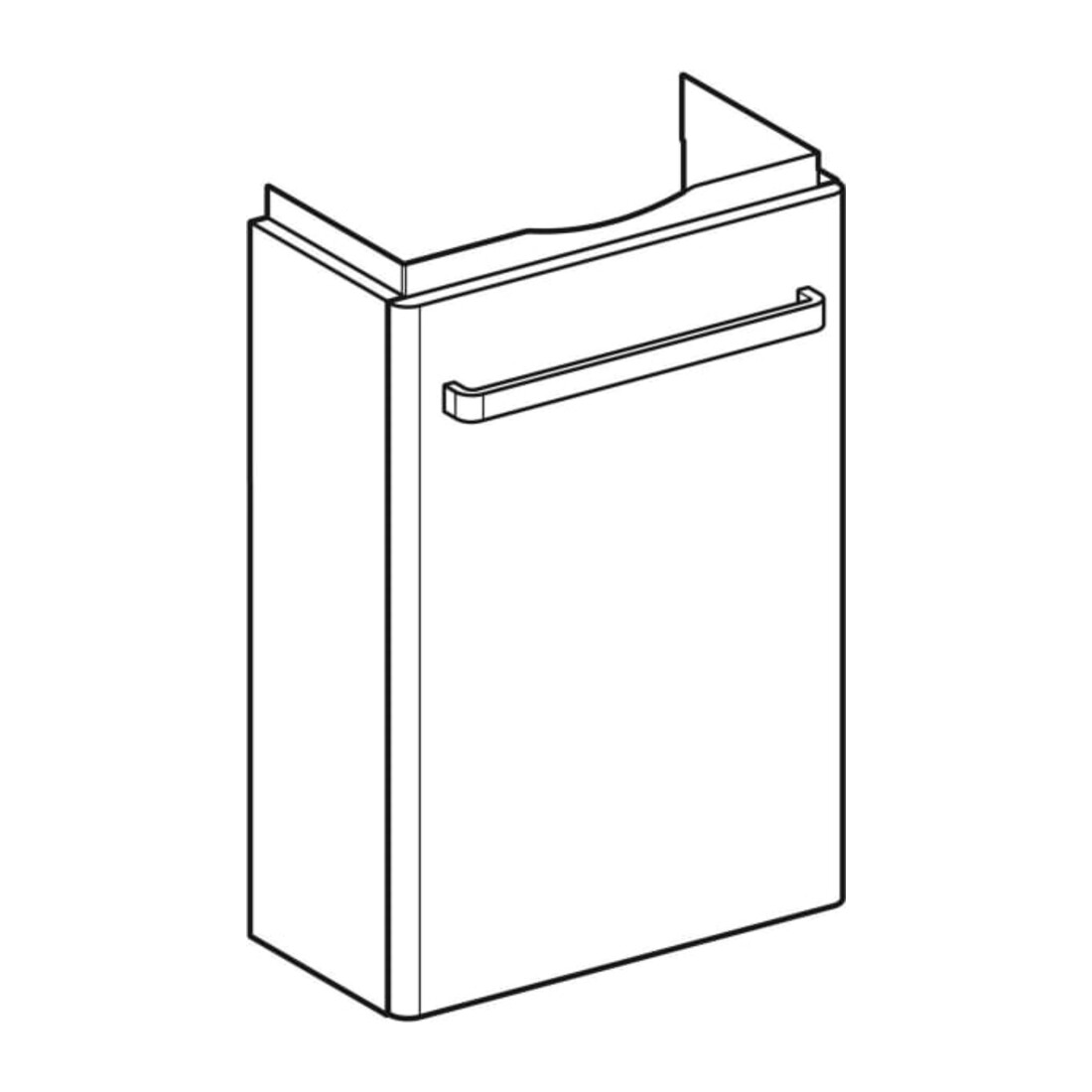 Geberit Meuble sous-lavabo Renova Compact 40,8x60,5x23,1cm, 1 tiroir, k, blanc/laminé brillant