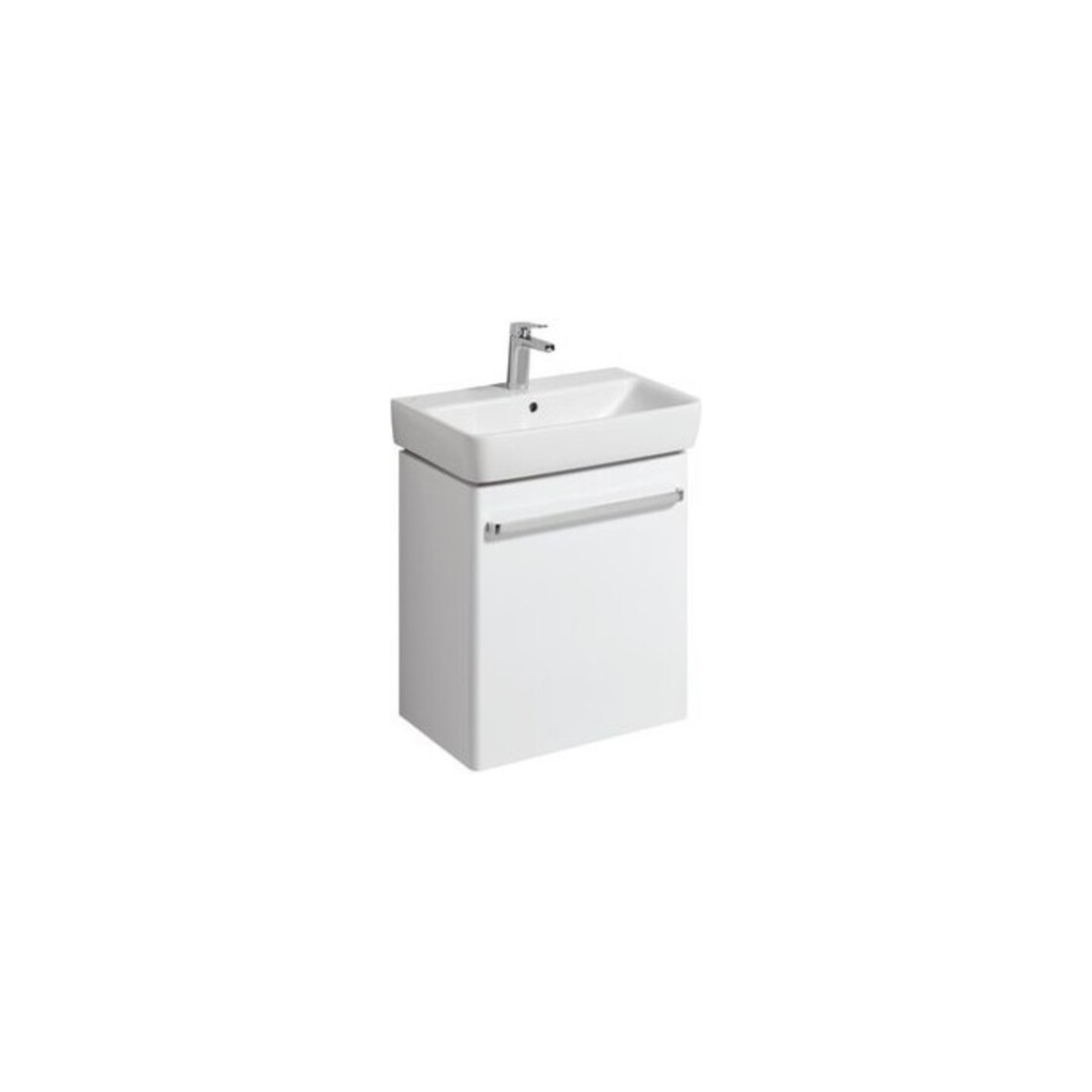 Geberit Meuble sous-lavabo Renova Compact 55x60,4x36,7 cm, 1 porte, blanc brillant