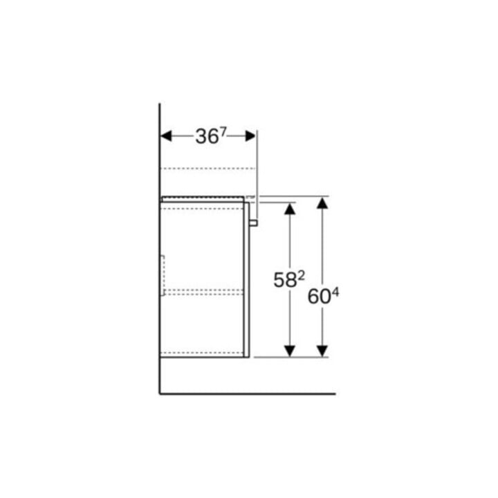 Geberit Meuble sous-lavabo Renova Compact 55x60,4x36,7 cm, 1 porte, blanc brillant