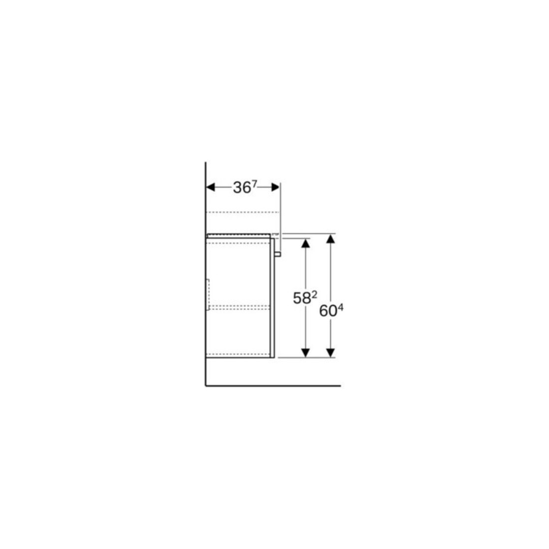 Geberit Meuble sous-lavabo Renova Compact 55x60,4x36,7 cm, 1 porte, blanc brillant