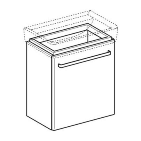 Geberit Meuble sous-lavabo Renova Compact 55x60,4x36,7 cm, 1 porte, blanc brillant