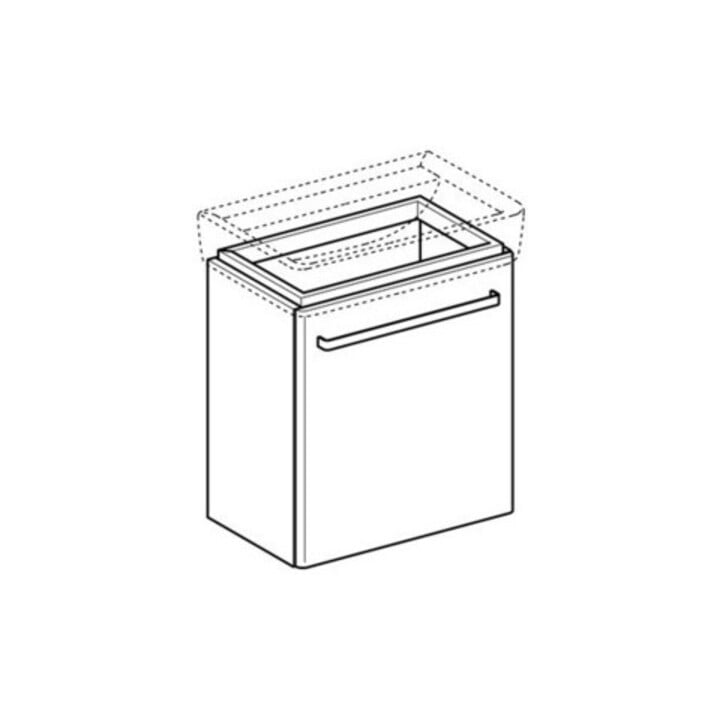Geberit Meuble sous-lavabo Renova Compact 55x60,4x36,7 cm, 1 porte, blanc brillant