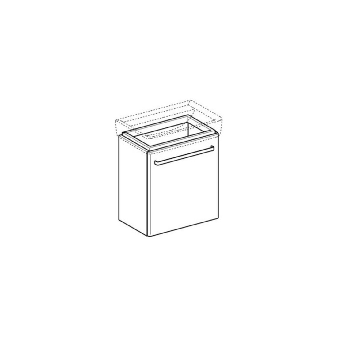 Geberit Meuble sous-lavabo Renova Compact 55x60,4x36,7 cm, 1 porte, blanc brillant