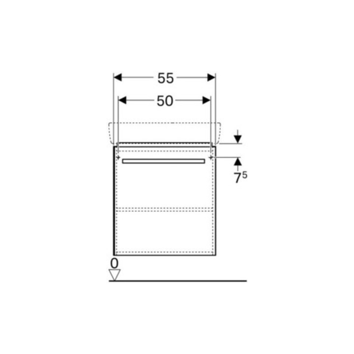 Geberit Meuble sous-lavabo Renova Compact 55x60,4x36,7 cm, 1 porte, blanc brillant