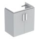 Geberit Meuble sous lavabo Renova Compact 59,7x60,5x39,7cm, 2 tiroirs, gris mat/latéral brillant-1