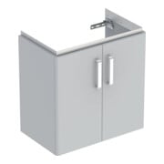 Geberit Meuble sous lavabo Renova Compact 59,7x60,5x39,7cm, 2 tiroirs, gris mat/latéral brillant