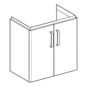 Geberit Meuble sous lavabo Renova Compact 59,7x60,5x39,7cm, 2 tiroirs, gris mat/latéral brillant-4
