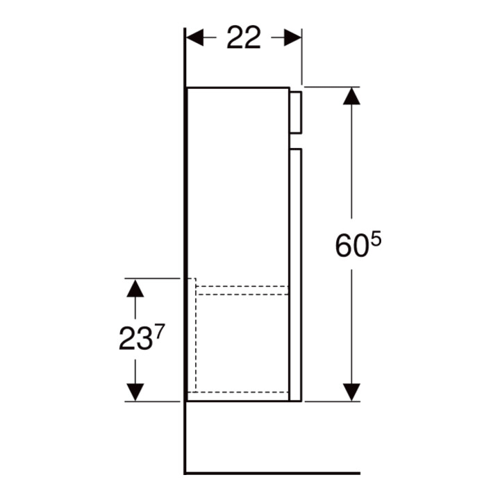 Geberit Meuble sous-lavabo Renova Plan 31,4x60,5x22 cm, 1 tiroir, k, N, F. structuré