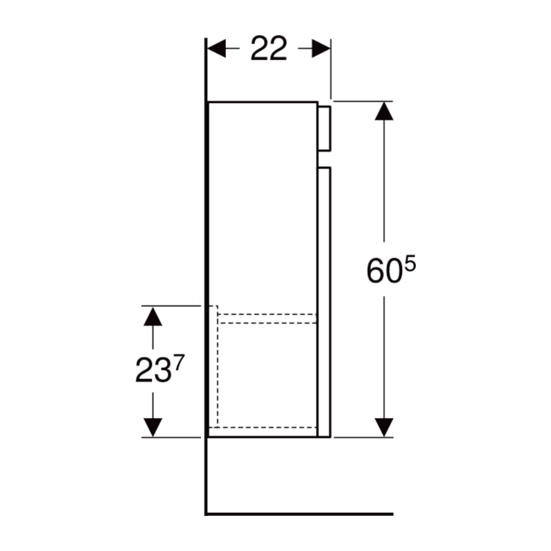 Geberit Meuble sous-lavabo Renova Plan 31,4x60,5x22 cm, 1 tiroir, k, N, F. structuré