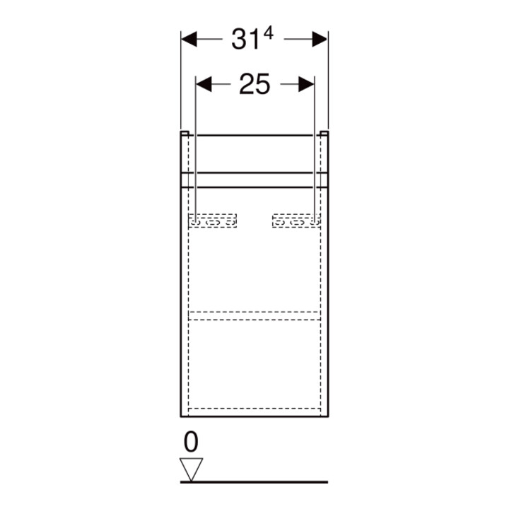 Geberit Meuble sous-lavabo Renova Plan 31,4x60,5x22 cm, 1 tiroir, k, N, F. structuré