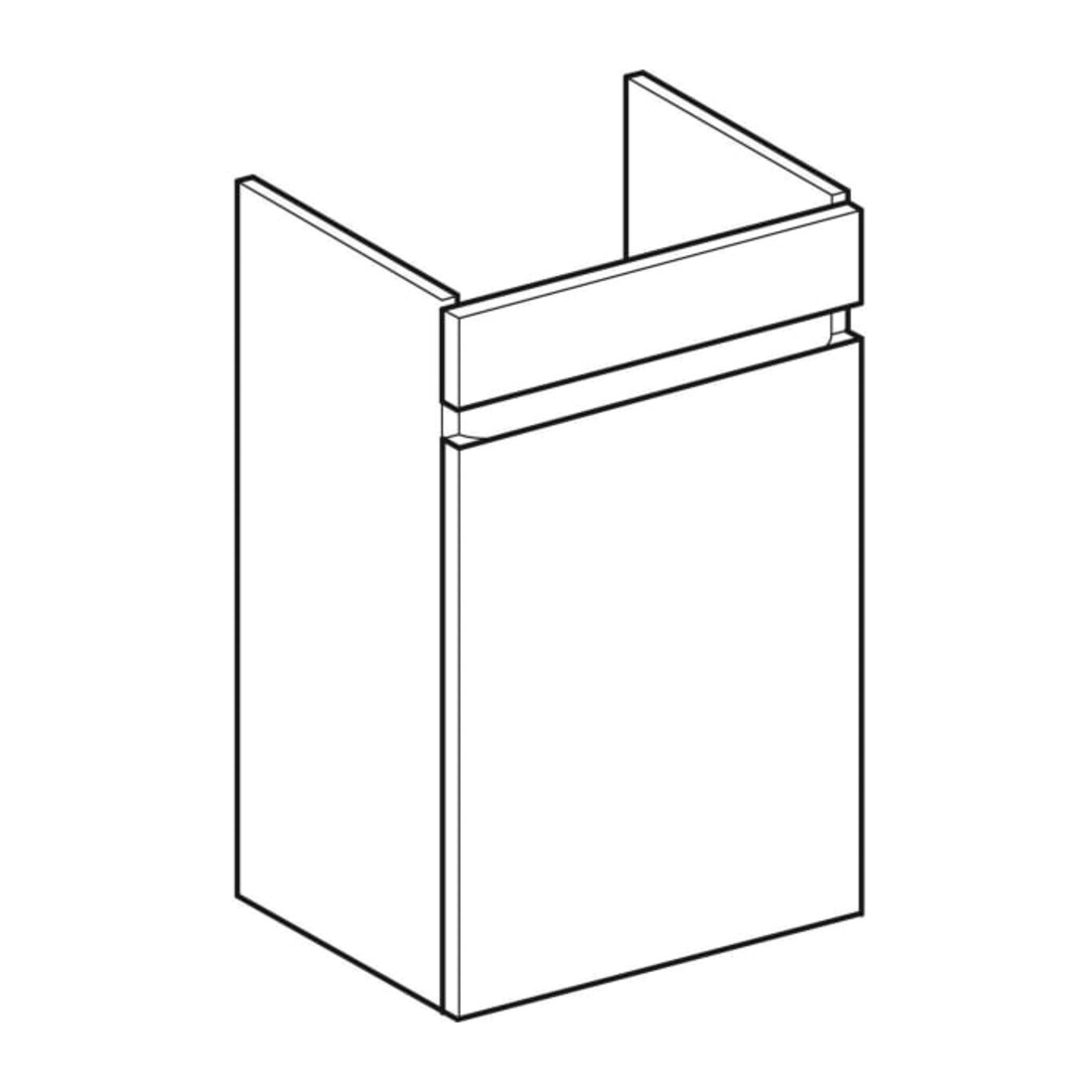 Geberit Meuble sous-lavabo Renova Plan 38,4x60,5x30,8 cm, 1 tiroir, blanc, laqué brillant