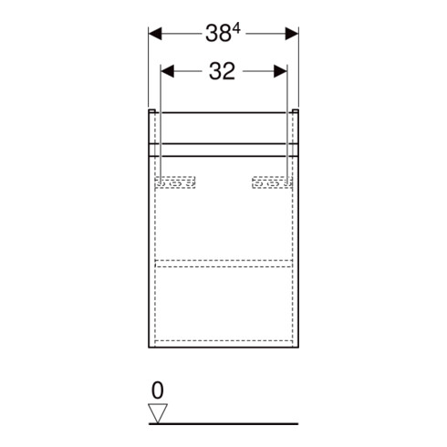 Geberit Meuble sous lavabo Renova Plan 38,4x60,5x30,8 cm, 1 tiroir, N he, F. struct.