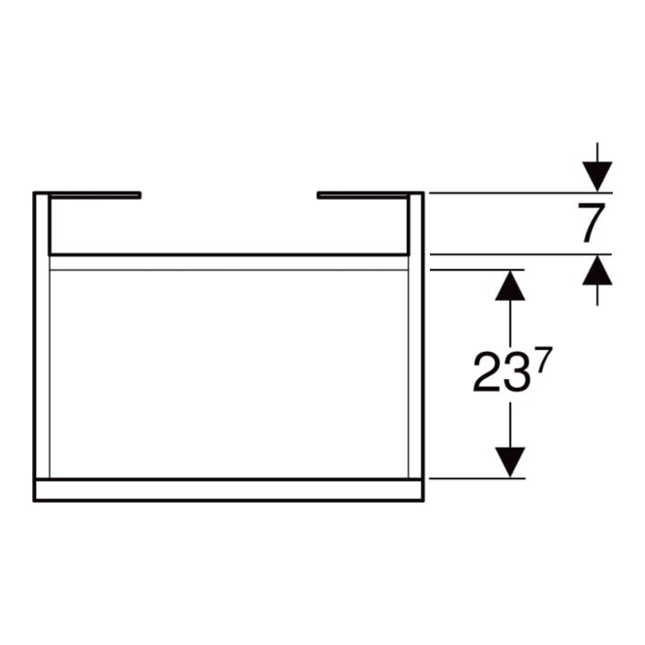 Geberit Meuble sous lavabo Renova Plan 43,5x60,5x34,5 cm, 1 porte, N he, F. struct.