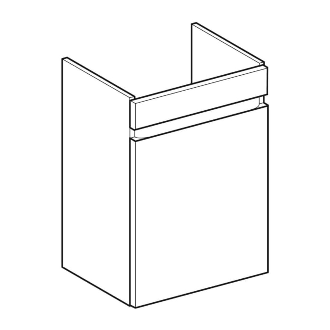 Geberit Meuble sous lavabo Renova Plan 43,5x60,5x34,5 cm, 1 tiroir, noyer, finition structurée