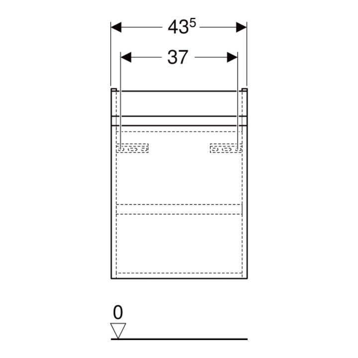 Geberit Meuble sous lavabo Renova Plan 43,5x60,5x34,5 cm, 1 tiroir, noyer, finition structurée