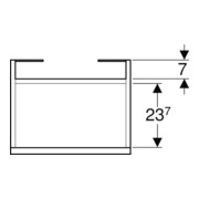 Geberit Meuble sous lavabo Renova Plan 43,5x60,5x34,5 cm, 1 tiroir, noyer, finition structurée-5
