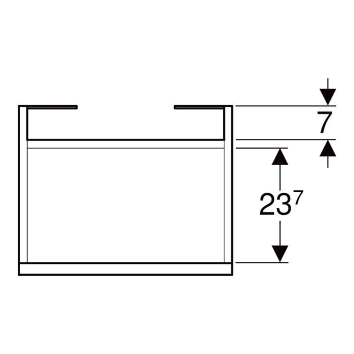 Geberit Meuble sous lavabo Renova Plan 43,5x60,5x34,5 cm, 1 tiroir, noyer, finition structurée