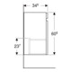 Geberit Meuble sous lavabo Renova Plan 43,5x60,5x34,5 cm, 1 tiroir, noyer, finition structurée