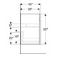 Geberit Meuble sous-lavabo Renova Plan 48,4x60,6x40,7cm, Noyer, F. struct.