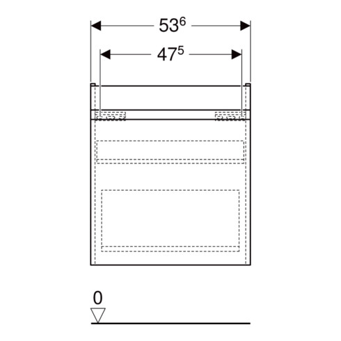 Geberit Meuble sous-lavabo Renova Plan 53,6x60,6x44,6 cm, blanc, laqué brillant