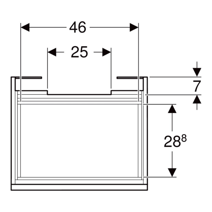 Geberit Meuble sous lavabo Renova Plan 53,6x60,6x44,6 cm, noyer, F. structuré