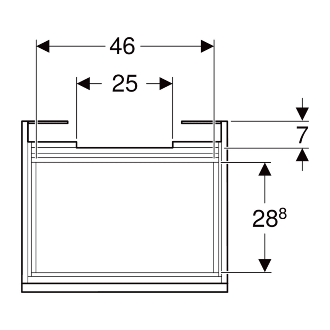 Geberit Meuble sous lavabo Renova Plan 53,6x60,6x44,6 cm, noyer, F. structuré