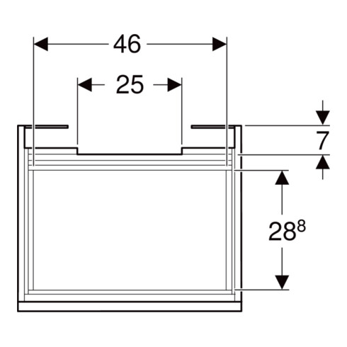 Geberit Meuble sous lavabo Renova Plan 53,6x60,6x44,6cm, Noyer, F. structuré