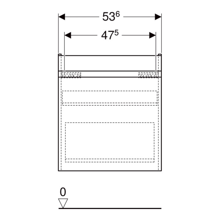 Geberit Meuble sous lavabo Renova Plan 53,6x60,6x44,6cm, Noyer, F. structuré
