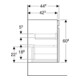 Geberit Meuble sous lavabo Renova Plan 58,5x60,6x44,6 cm, blanc, laqué brillant