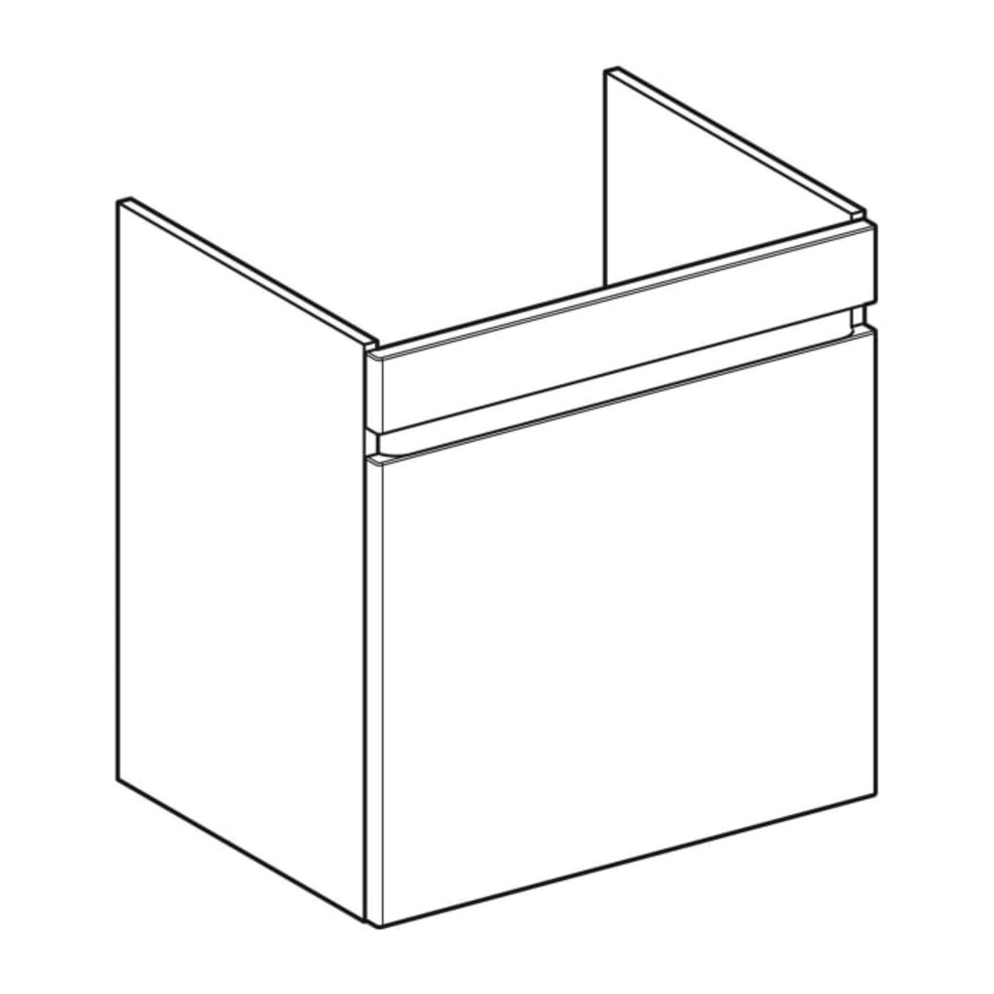 Geberit Meuble sous lavabo Renova Plan 58,5x60,6x44,6 cm, lava, laqué mat