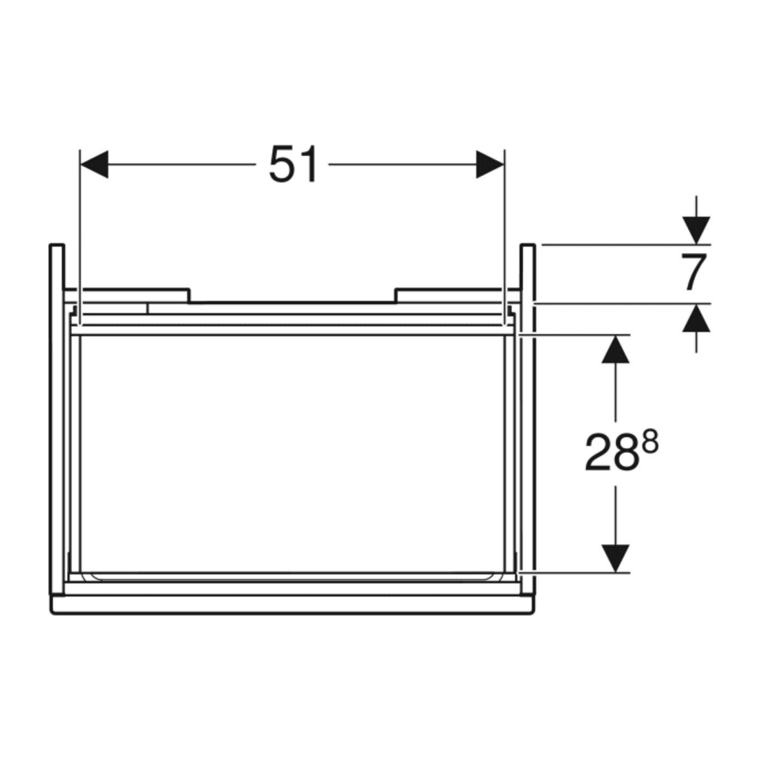 Geberit Meuble sous-lavabo Renova Plan 58,5x60,6x44,6cm, Noyer, F. struct.