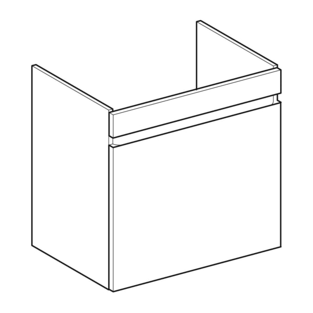 Geberit Meuble sous lavabo Renova Plan 63,4x60,6x44,6 cm, noyer, F. struct.