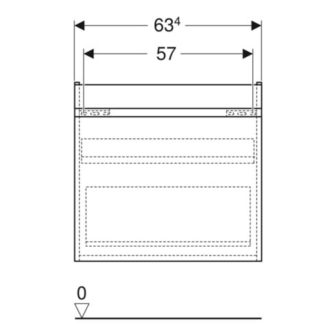 Geberit Meuble sous lavabo Renova Plan 63,4x60,6x44,6cm, blanc, laqué brillant