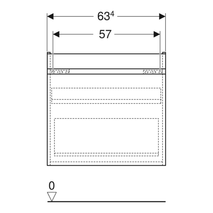 Geberit Meuble sous-lavabo Renova Plan 63,4x60,6x44,6cm, Noyer, F. structuré