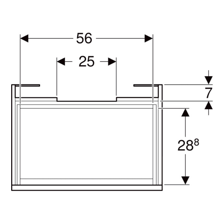 Geberit Meuble sous-lavabo Renova Plan 63,4x60,6x44,6cm, Noyer, F. structuré